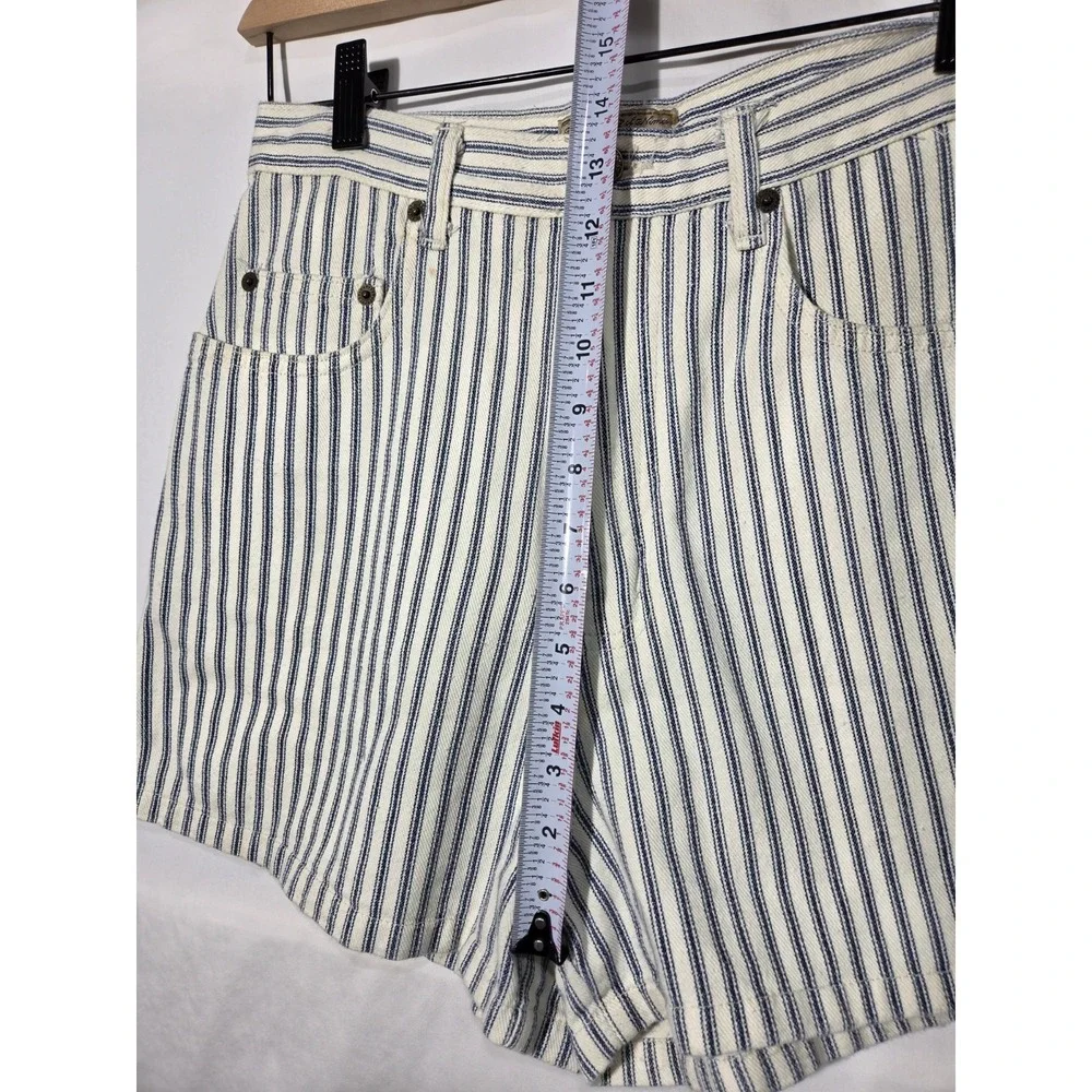 Y2K Express Jeans Hickory Striped‎ Womens Shorts 9/10 Waist Sz 29